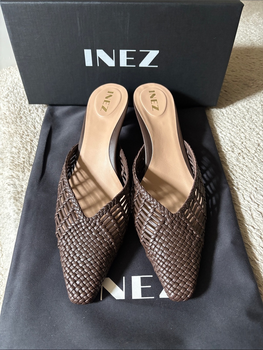 Inez Palma woven nappa leather mules size 9M *final price